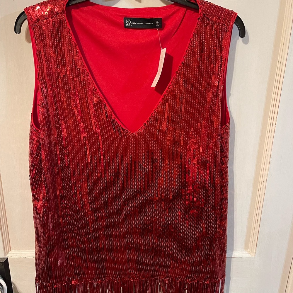 Red Sequined Tank